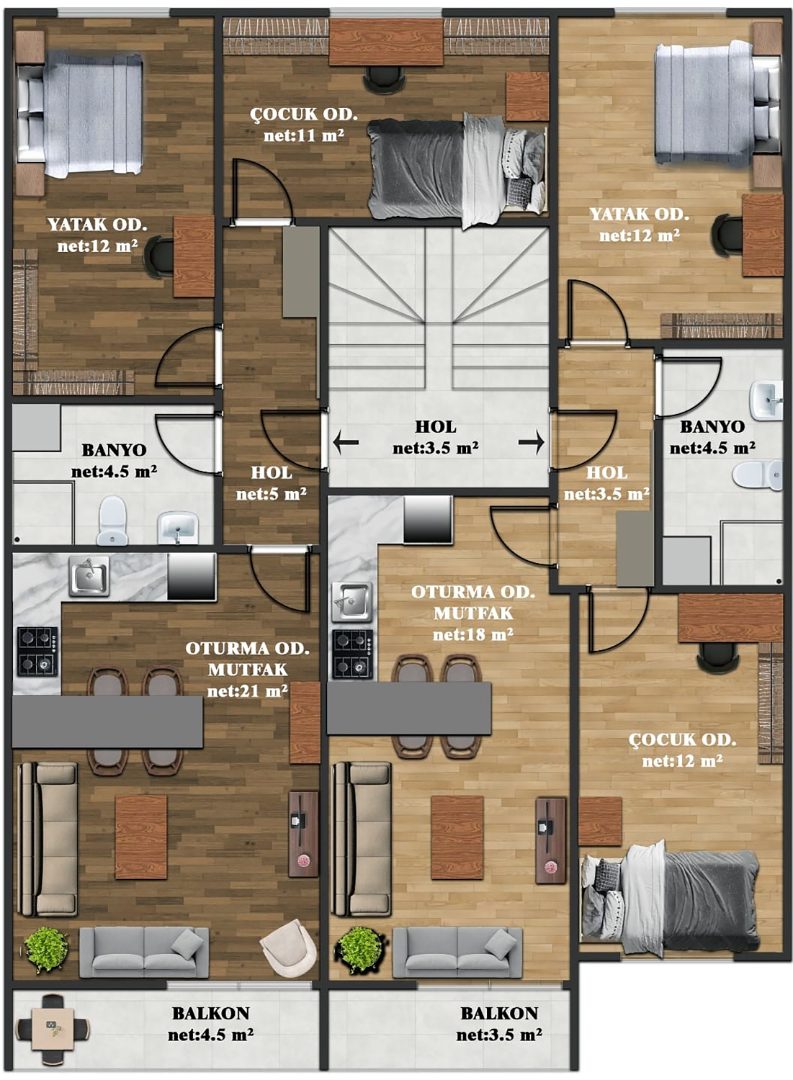 KURUOĞLU 'NDAN YEDİLER MH. TEMELDEN SATILIK SIFIR 2+1 DAİRE - 5